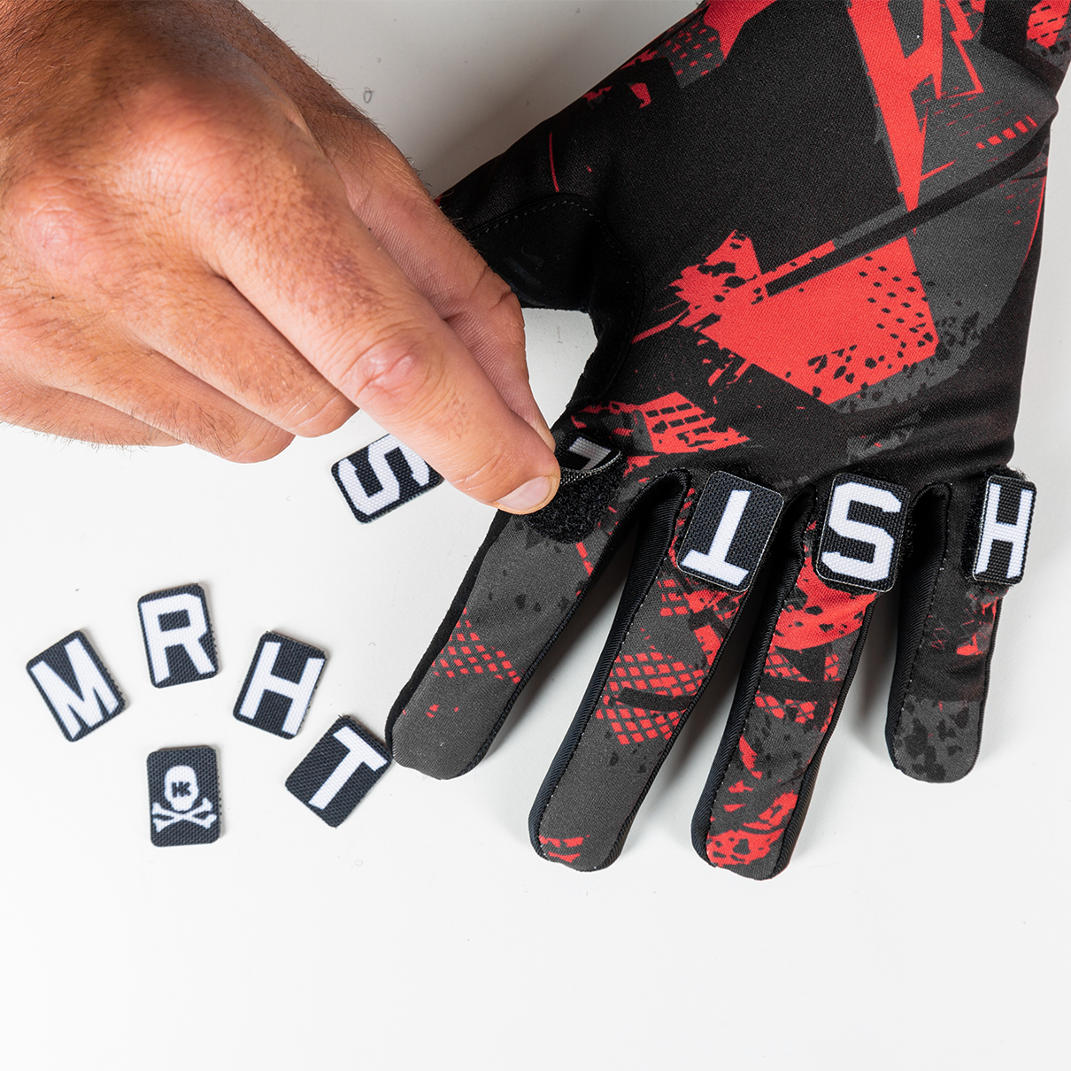 Red paintball motorcycle gloves