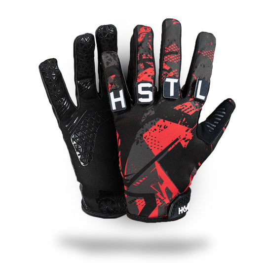 Red paintball motorcycle gloves